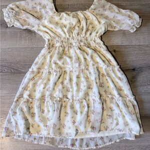 Trixxi Girl Cream Floral Kids Dress